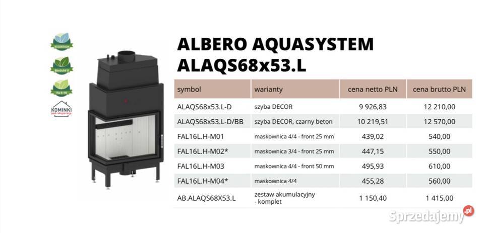 HITZE AQUASYSTEM 6853L Wkład kominkowy z Poznań