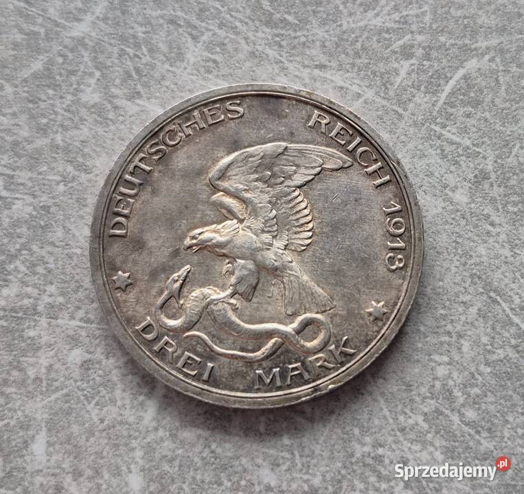 78 NIEMCY PRUSY srebro 3 Marki 1913 r Wola Kruszyńska