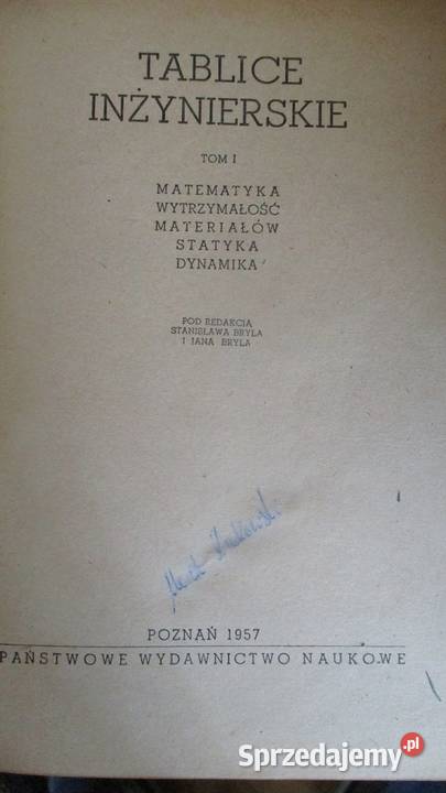 Tablice inżynierskie 4 tomy konstrukcje Łódź