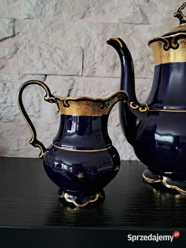 Porcelana kobaltowa dzbanek i mlecznik Skwierzyna