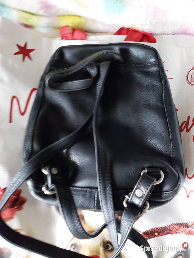 Mały plecak czarny skórzany Torby i torebki Wrocław sprzedam