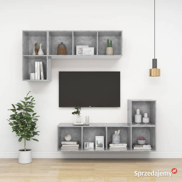 Półka ścienna szarość betonu 37x37x37 WM805456 Warszawa