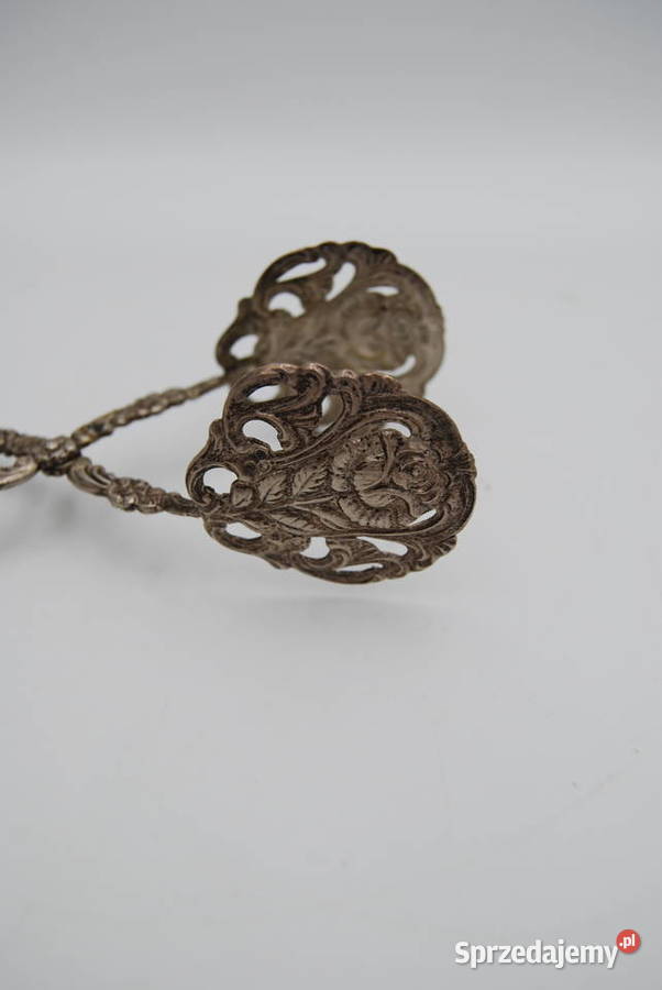 Szczypce ze srebra pr800 motyw reliefu kwiatowy