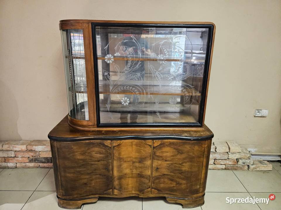 Piękny kredens stara komoda witryna z nadstawką Pszczyna