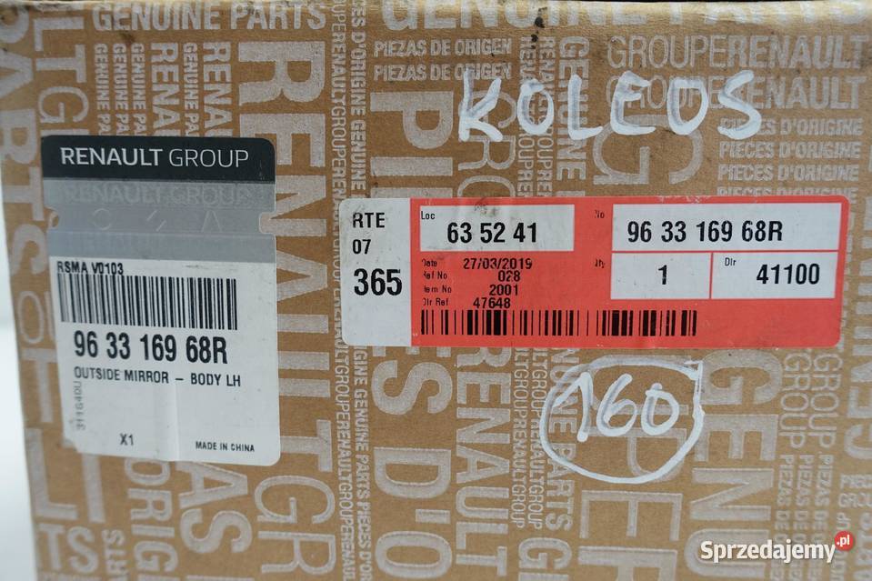Renault Koleos LUSTERKO lewe KIEROWCY 963316968R Rudka