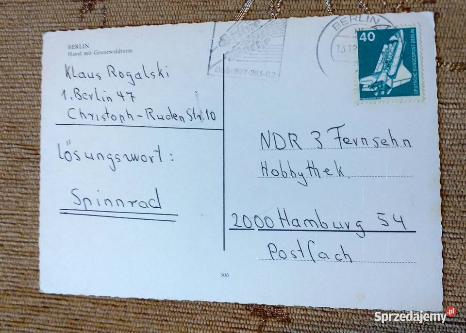 BERLIN WIDOK NA WIEŻĘ W LESIE GRUNEWALD I RZEKĘ lubelskie Piszczac