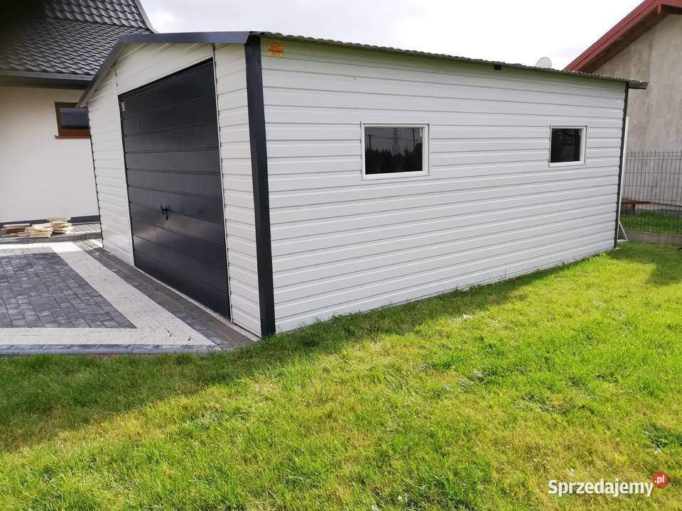 Ładny Biały Garaż Blaszany Blaszak Garaże Sprzedaż Łomża
