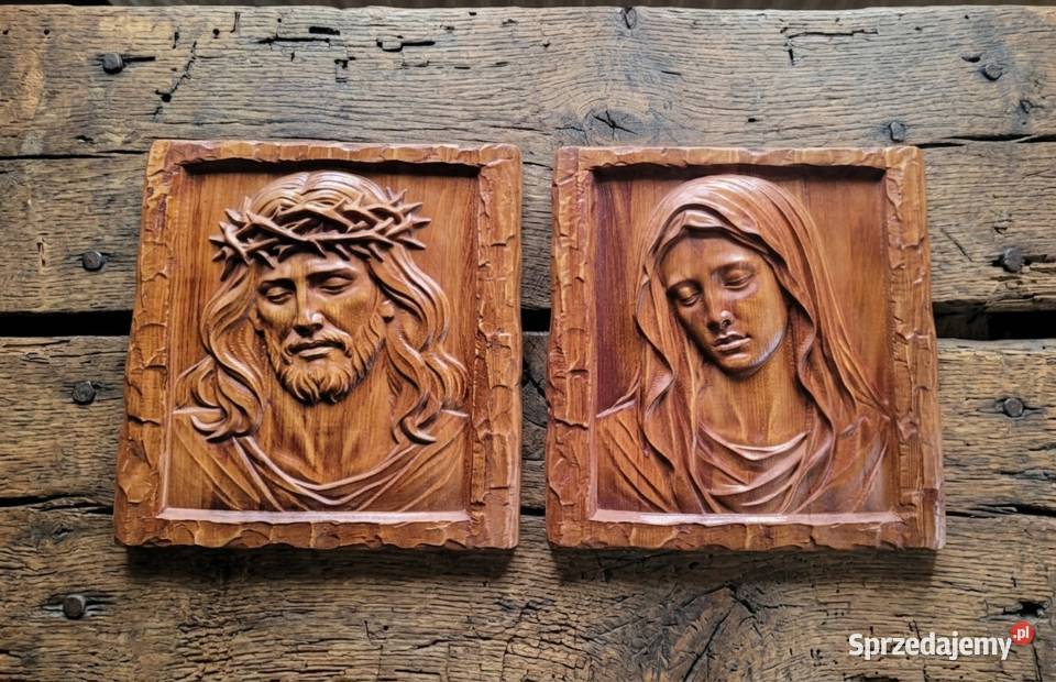 Matka Boska i Jezus Chrystus 2 płaskorzeźby w Nowy Targ