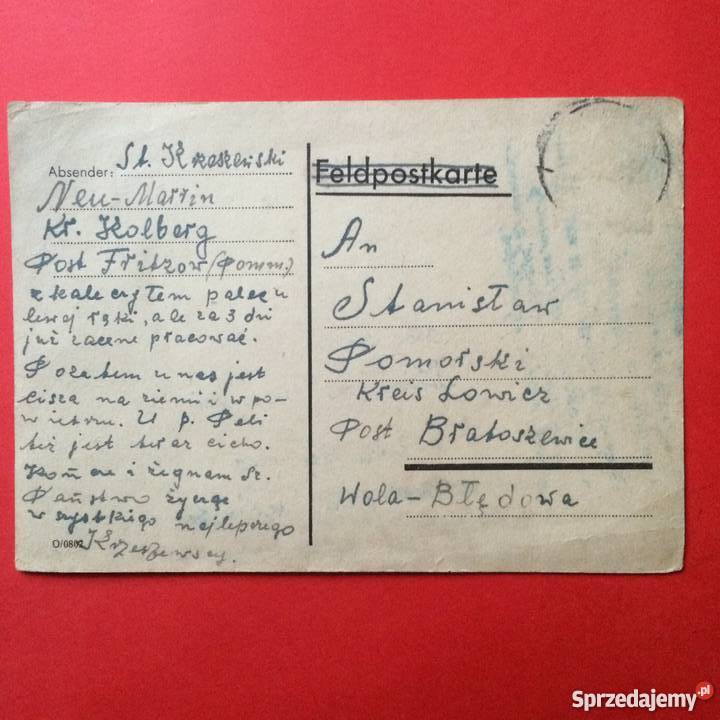 957 Kartka Pocztowa z Poczty Polowej zachodniopomorskie Szczecin sprzedam