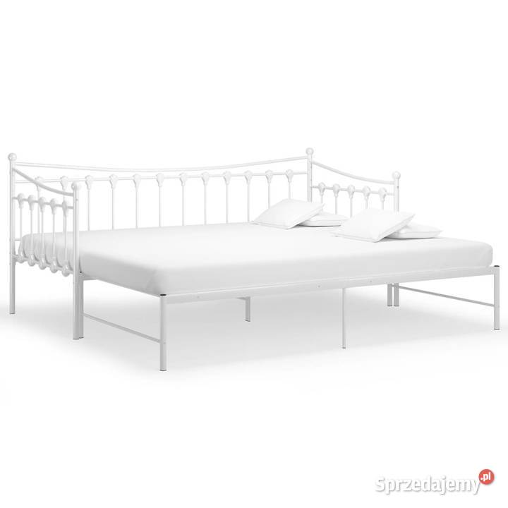 Sofa z wysuwaną ramą łóżka biała metalowa 90x200 Warszawa sprzedam