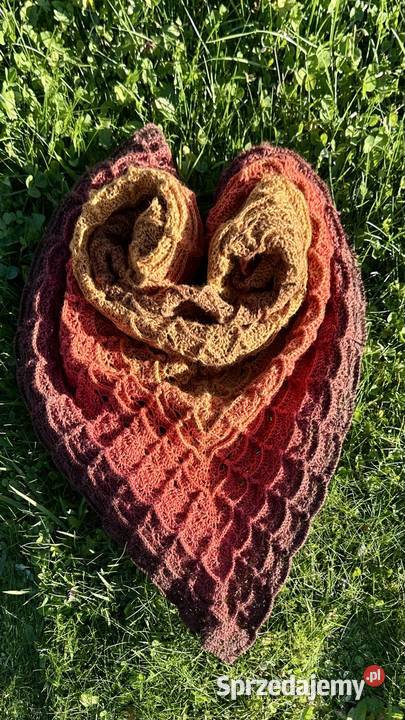 Ciepła chusta szydełkowa Uniseks Królowa Górna