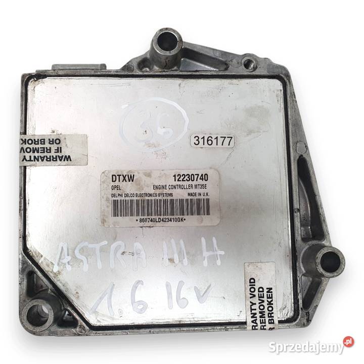 STEROWNIK SILNIKA Opel Astra H 16 16V 12230740 Komputery Chełm