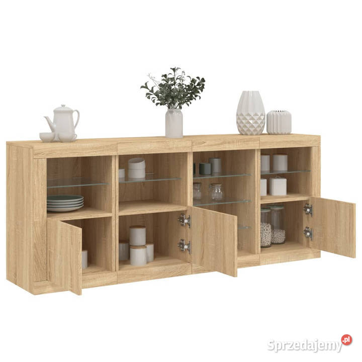 Szafka z oświetleniem LED dąb sonoma 164x37x67 Warszawa