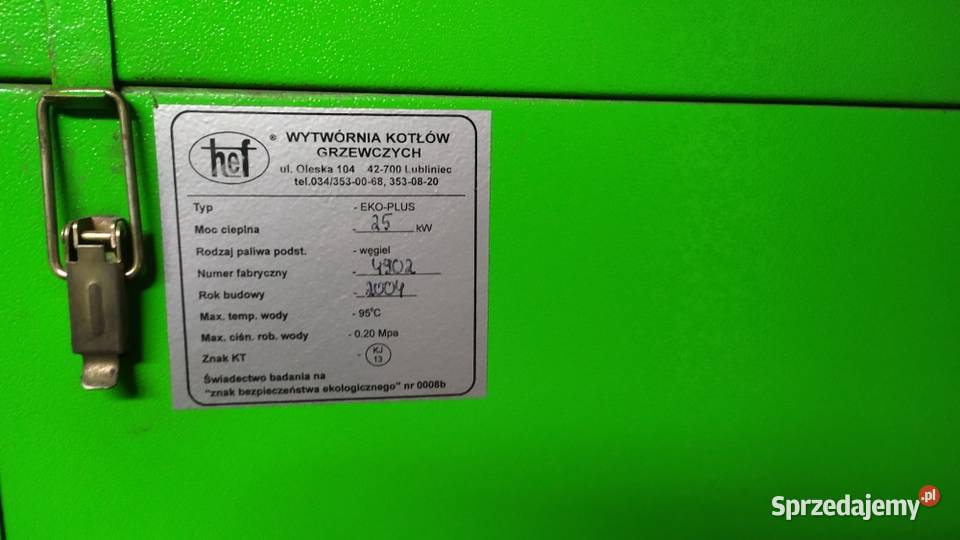 HEF EKOPLUS 25kW łódzkie Piotrków Trybunalski sprzedam
