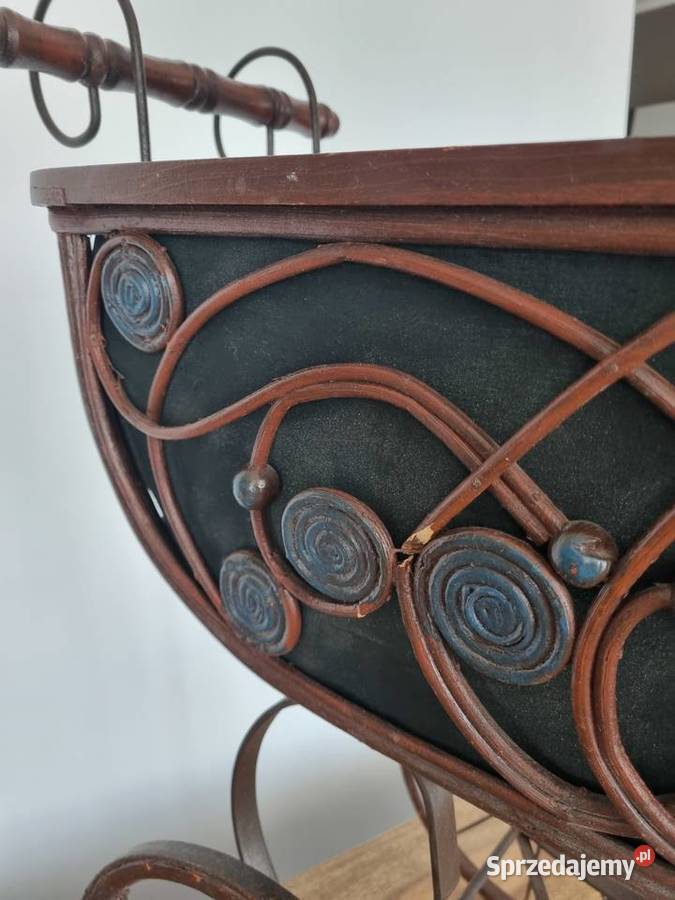Zabytkowy dekoracyjny wózek lalek Art Deco Duży Płock