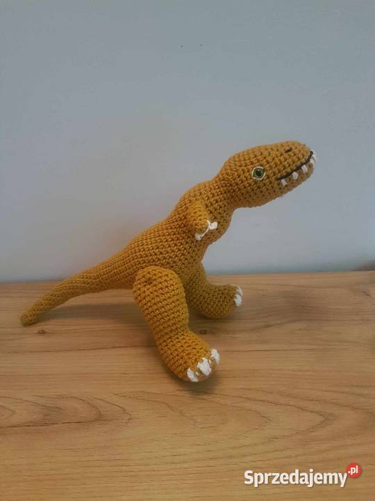 Dinozaur tyranozaur zrobiony z włóczki na Kraków sprzedam