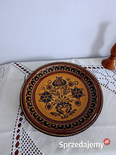 Duży talerz kamionka vintage Olsztyn sprzedam