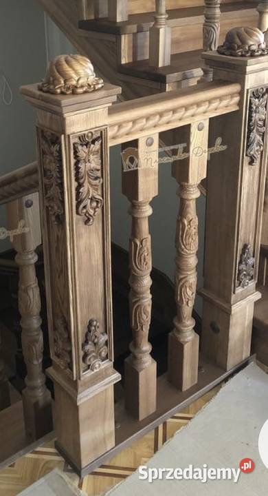 Schody drewniane stopnie listwy balustrady Bydgoszcz
