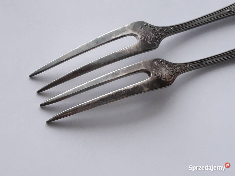 Posrebrzane widelce serwingowe do wędlin mięs 2 Dąbrowa Górnicza