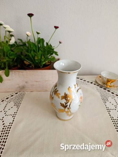Vintage wazon porcelanowy Ćmielów lata 60 PRL Porcelana i szkło
