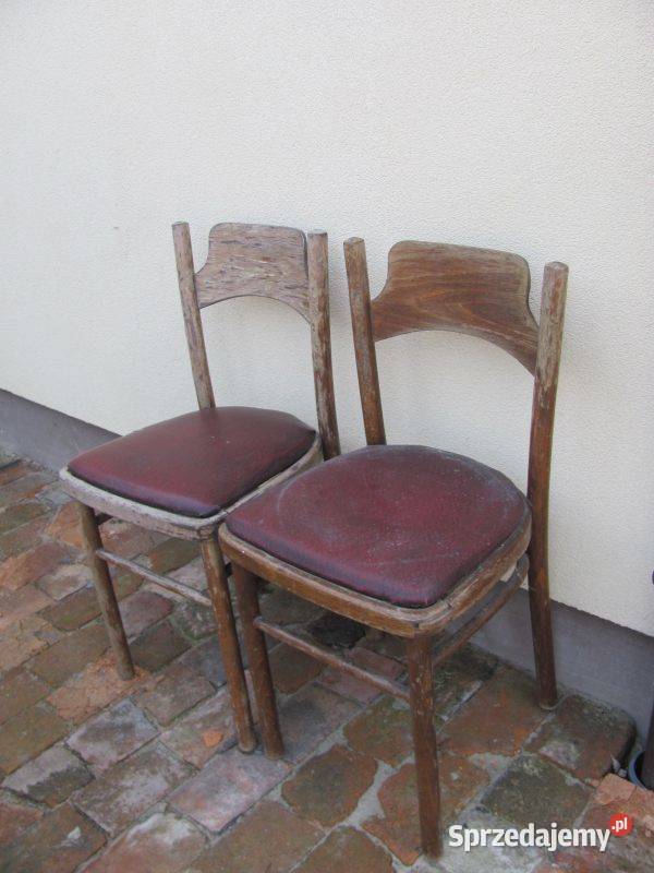 krzesła z PRL 6 do renowacji vintage stare lite Zamość