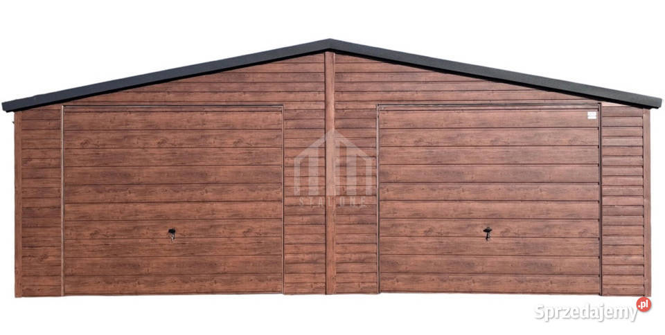 Garaż blaszany 8x6m 2x brama drzwi drewnopodobny Wieliczka