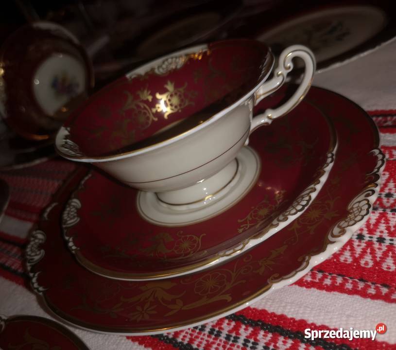 Filiżanka z talerzykiem Koningl pn Tettau Import Gdańsk