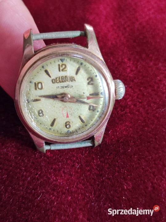 DELBANA pozłacany vintage szwajcarski zegarek Kielce