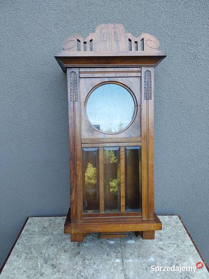 S096 Skrzynia obudowa starego zegara fazowane Antyki pomorskie Tczew