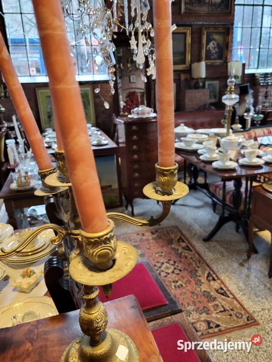 Świecznik mosiężny na 5 świec śląskie Rybnik