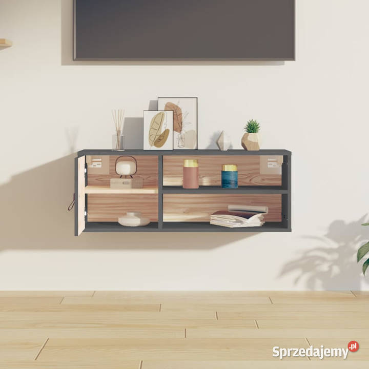Szafka ścienna szara 80x30x30 lite drewno