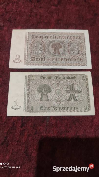 Niemcy dwa banknoty 1 i 2 marki 1937 Milicz
