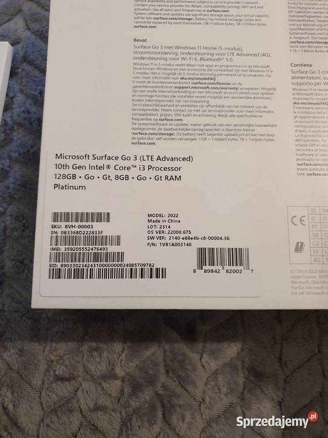 Surface Go 3 Microsoft Type Cover Kupiony 2 Przekątna ekranu 10 Radom
