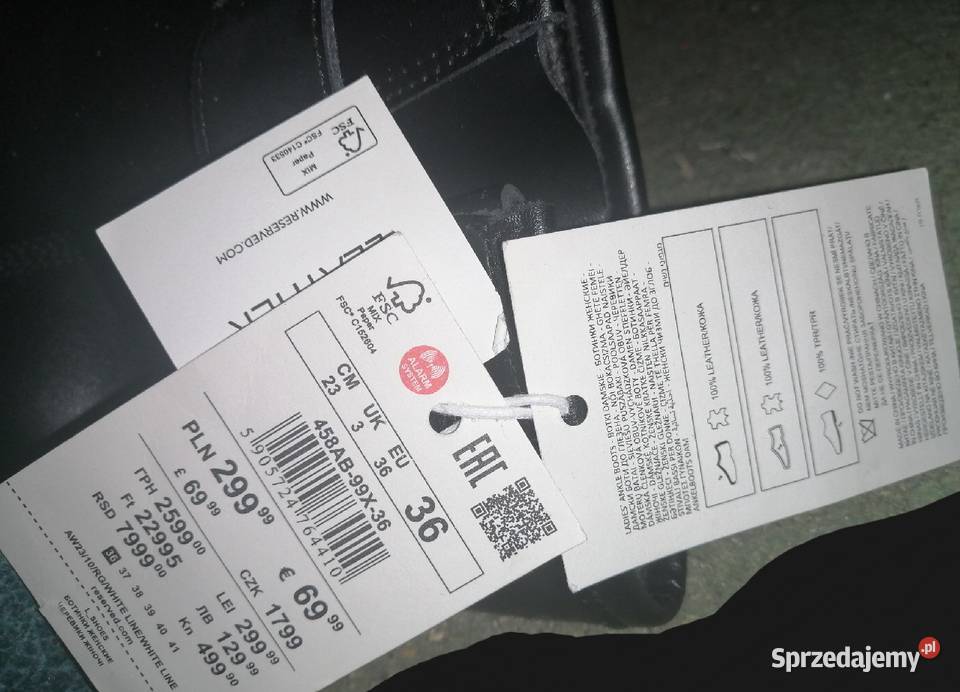 Skórzane RESERVED Premium Buty Botki Biker SKÓRA Leszno