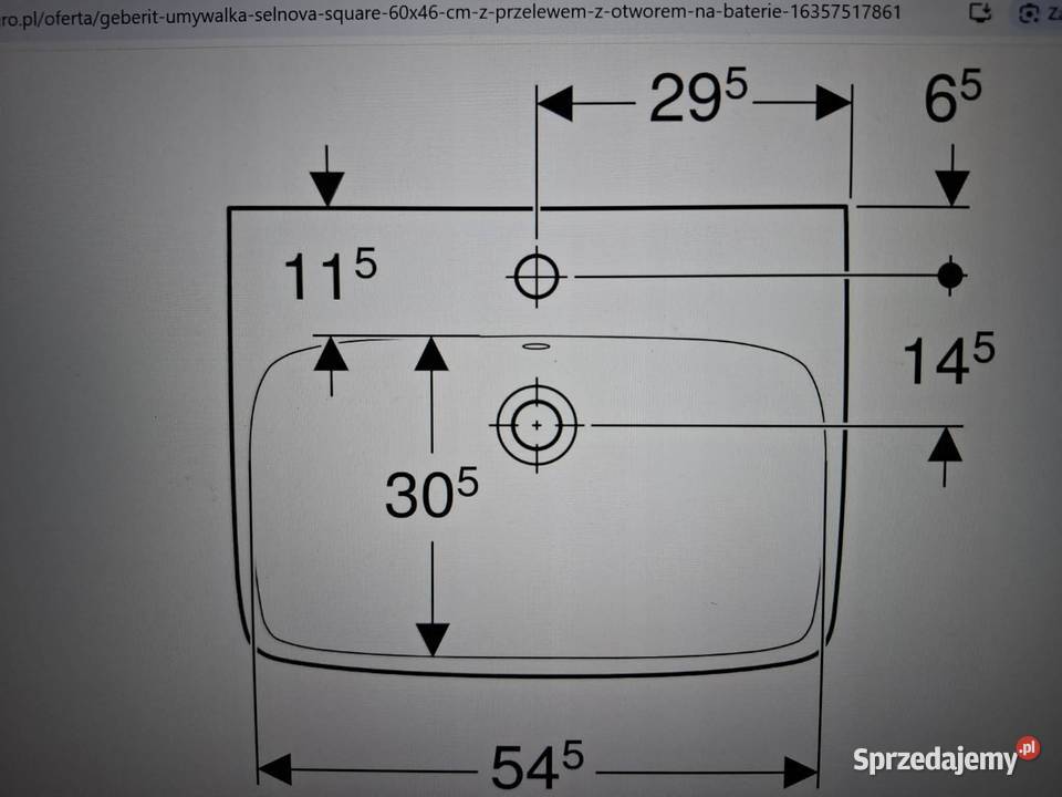 SPRZEDAM NOWĄ UMYWALKĘ GEBERIT 60 X 46 Łódź