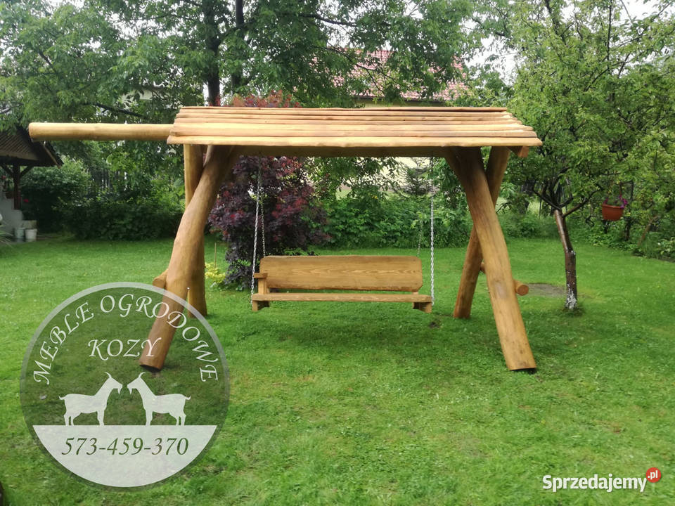 PROMOCJA Huśtawka drewniana z grubych bali plac Meble ogrodowe sprzedam