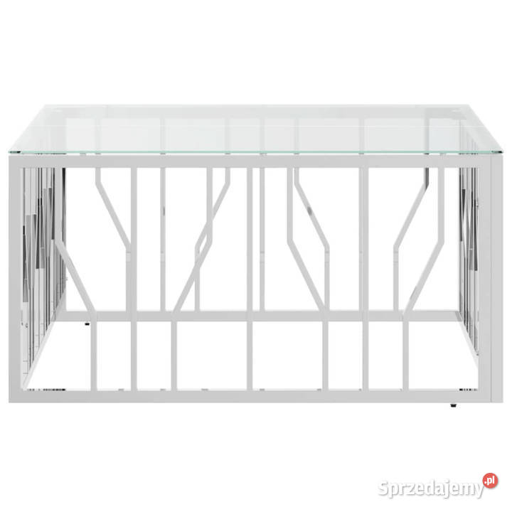 Stolik kawowy 80x80x40 stal nierdzewna i szkło Warszawa