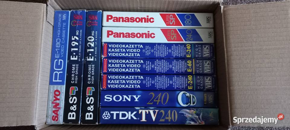 Kasety VHS 10 sztuk z filmami wideo Sony TDK warmińsko-mazurskie Elbląg sprzedam