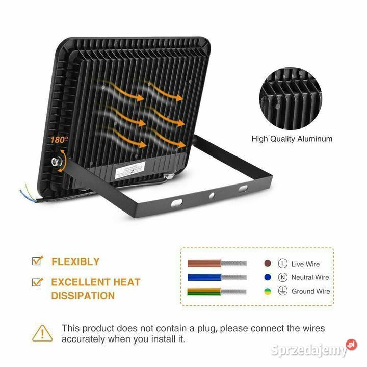 Lampa LED Halogen 100W 230V Naświetlacz łódzkie Rawa Mazowiecka