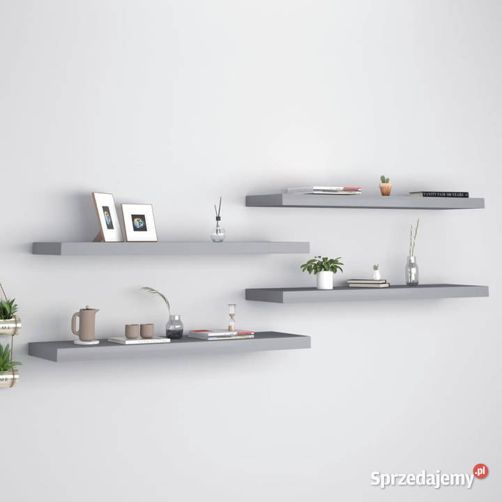 Półki ścienne 4 szare 90x235x38 MDF WM323861 Warszawa sprzedam