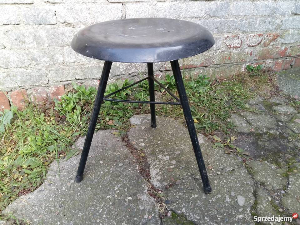 Taboret design lata 60te oryginał siedzisko 43cm Stoły, krzesła, biurka Kościan