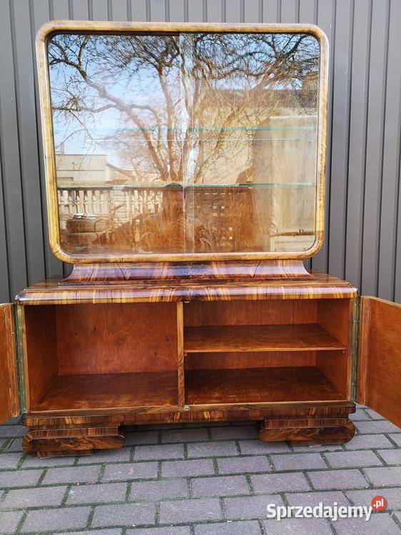 Witryna Serwantka ARTDECO Politura Orzech Stara Antyki, Sztuka, Kolekcje