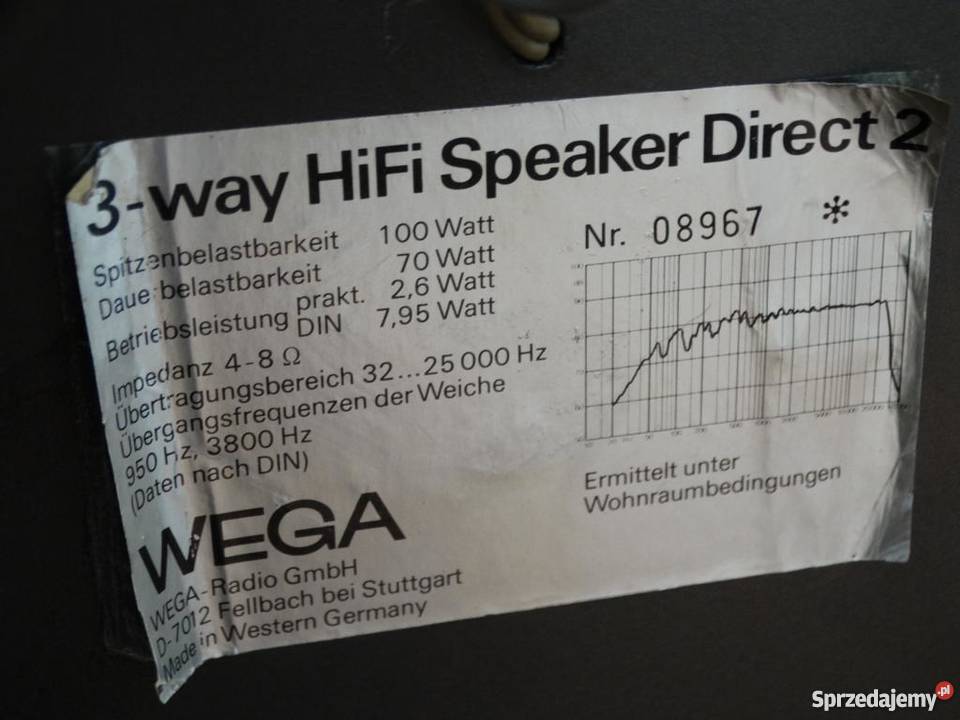 Monitor Wega Direct 2 Sony Vintage WYSYŁKA Słuchawki i głośniki