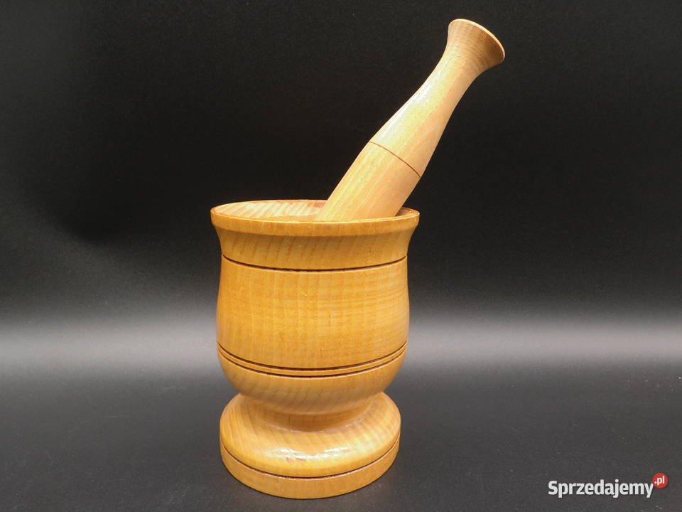 Drewniany moździerz kuchenny z tłuczkiem Raszków