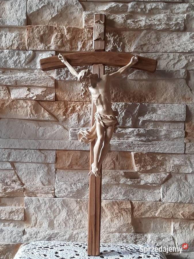 Rzeźba z drewna krzyż drewniany Ukrzyżowanie Rękodzieło Lubień