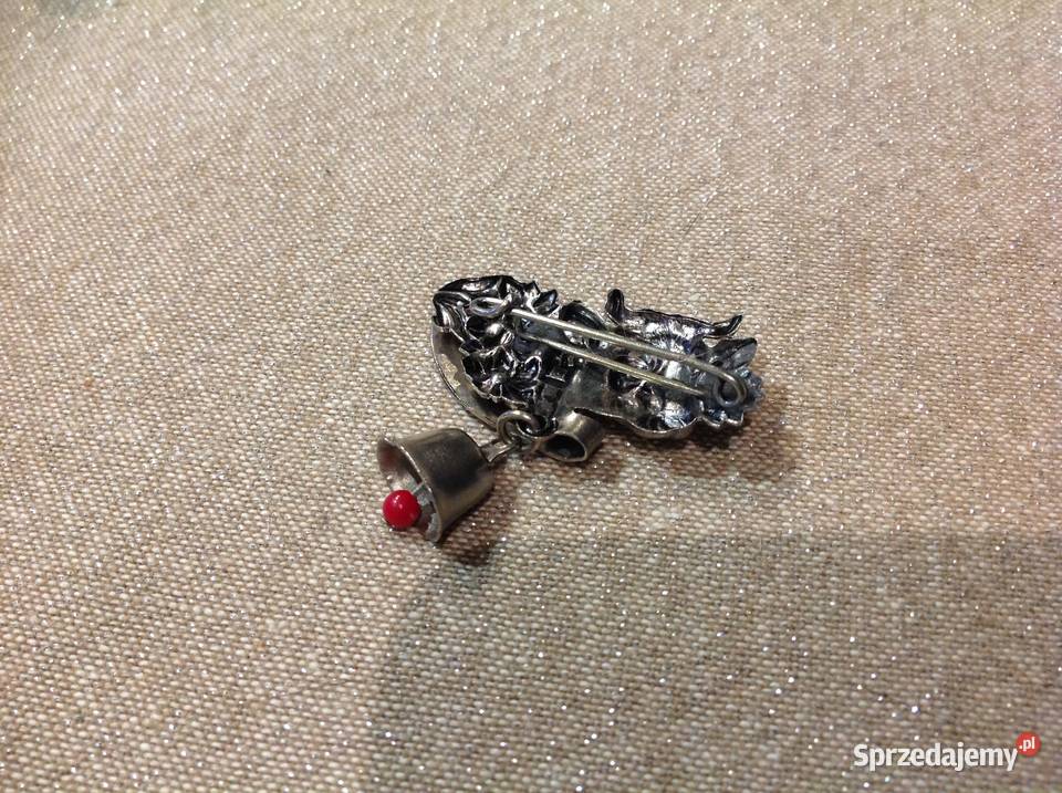 Przypinka Broszka Vintage Metalowa Krowa z Pozostałe Nowa Sól