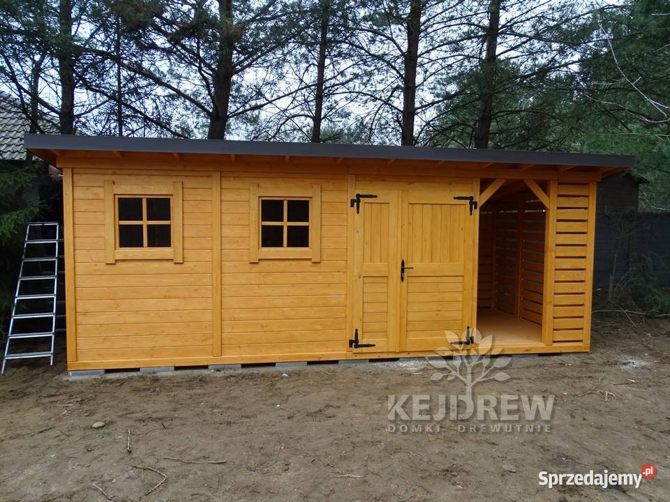 Nowoczesna stodoła domek z drewutnią nowoczesny Piła Pierwsza