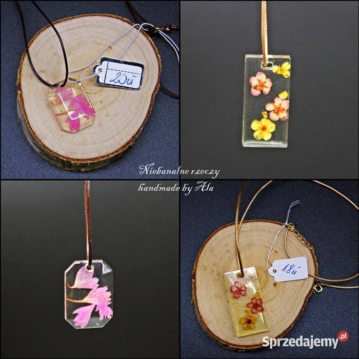 Biżuteria z żywicy wisiorek naszyjnik Kutno