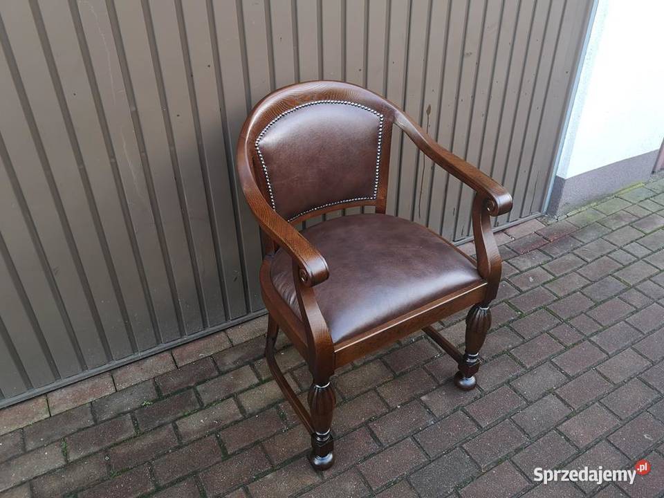 Stary Fotel Krzesło Dębowy Gabinetowy Antyk wielkopolskie Swarzędz