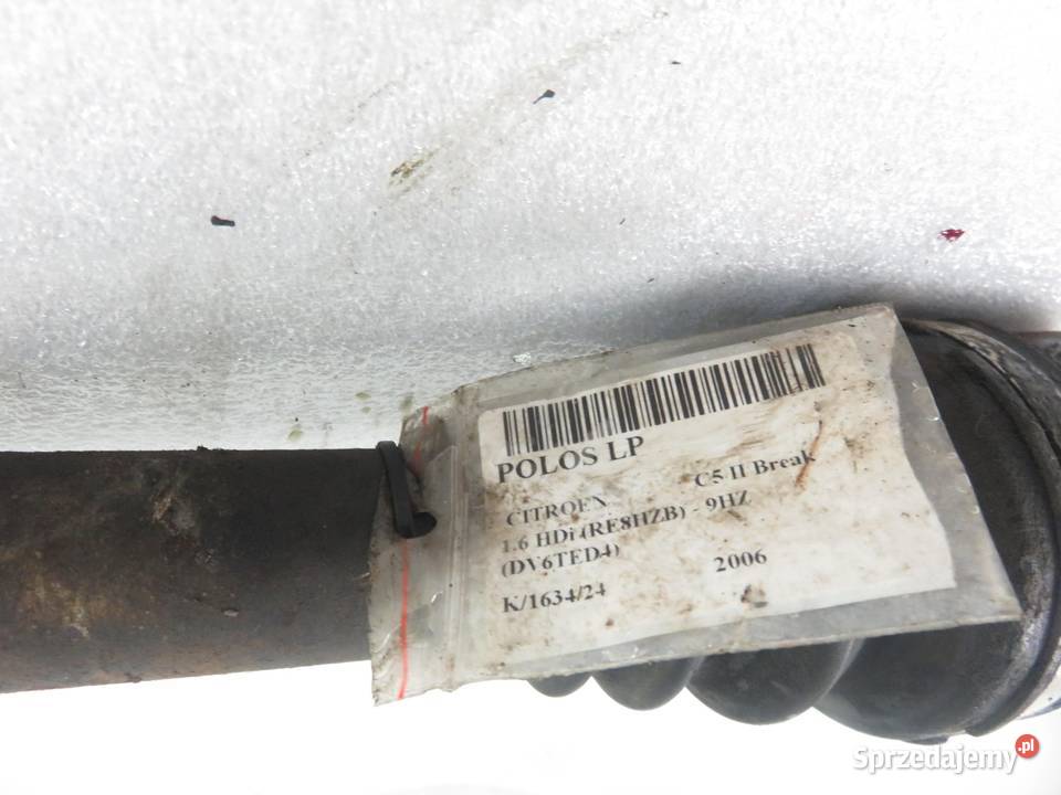 PÓŁOŚ LEWA PRZEDNIA CITROEN C5 II 16 HDi Półosie